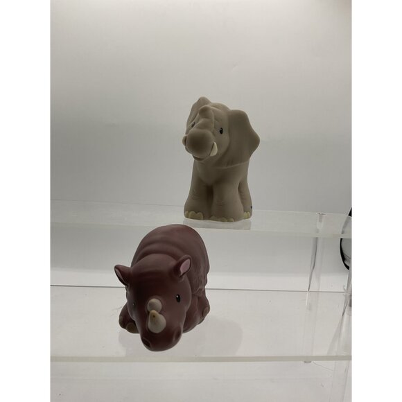 Fisher-Price Little People Zoo Talkers Elephant & Rhinoceros Figures 2011 Mattel - Picture 2 of 6